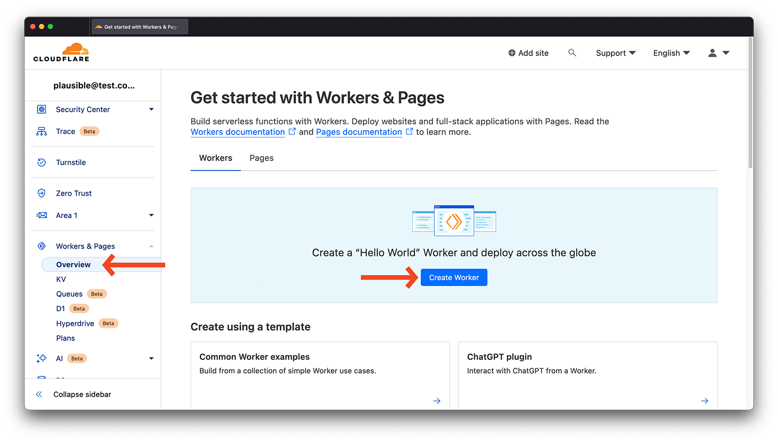 Create CloudFlare worker