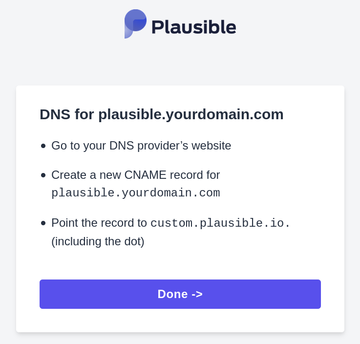 Create a new CNAME record for your chosen subdomain