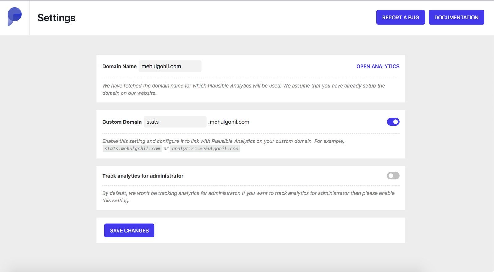 Plausible Analytics plugin