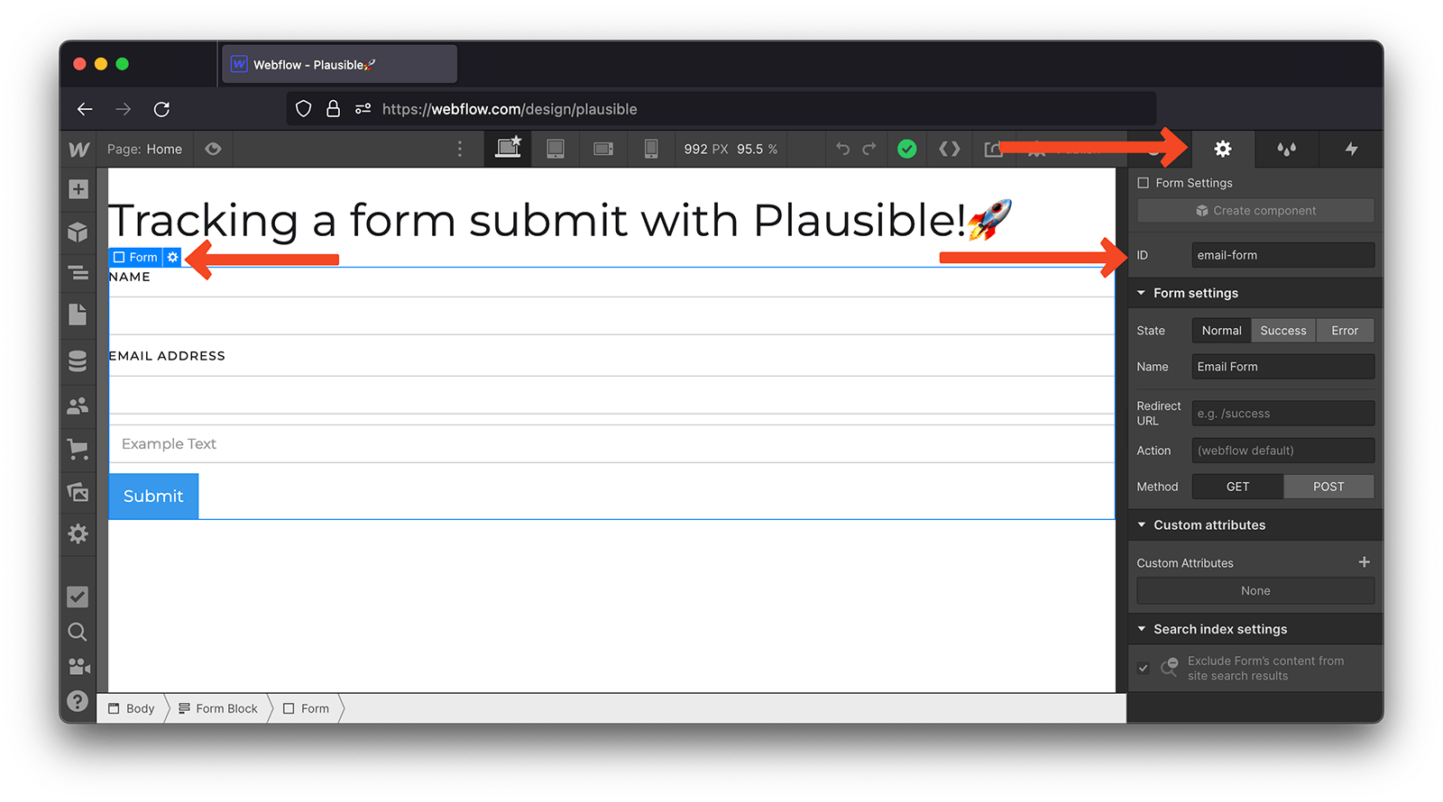 Webflow form ID